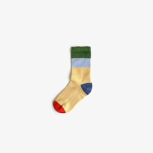 Organic Cotton  Knit Socks - Colour Block