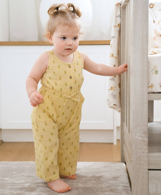 Organic Cotton Muslin Jumpsuit - Lemons