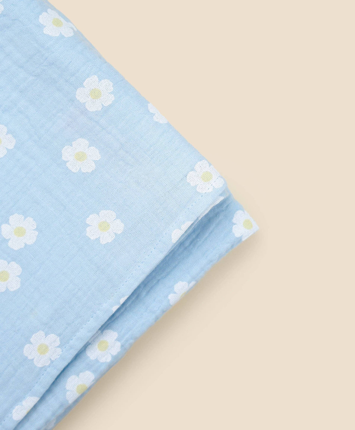 Organic Cotton Muslin Swaddle Wrap - Daisy Blue