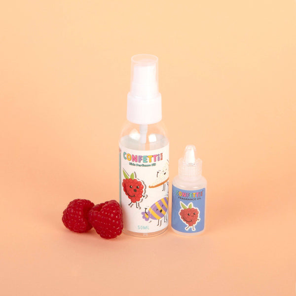 Raspberry Fragrance Oil and Perfume Bottle