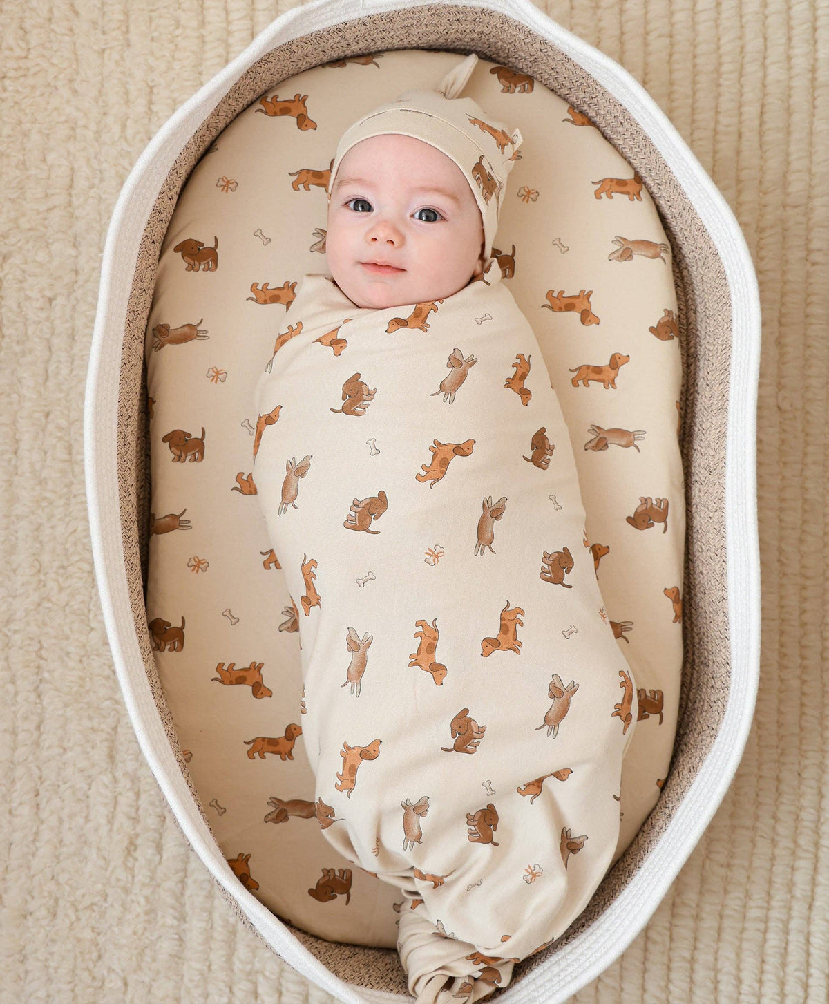 Organic Cotton Swaddle Wrap - Dachshund Dog