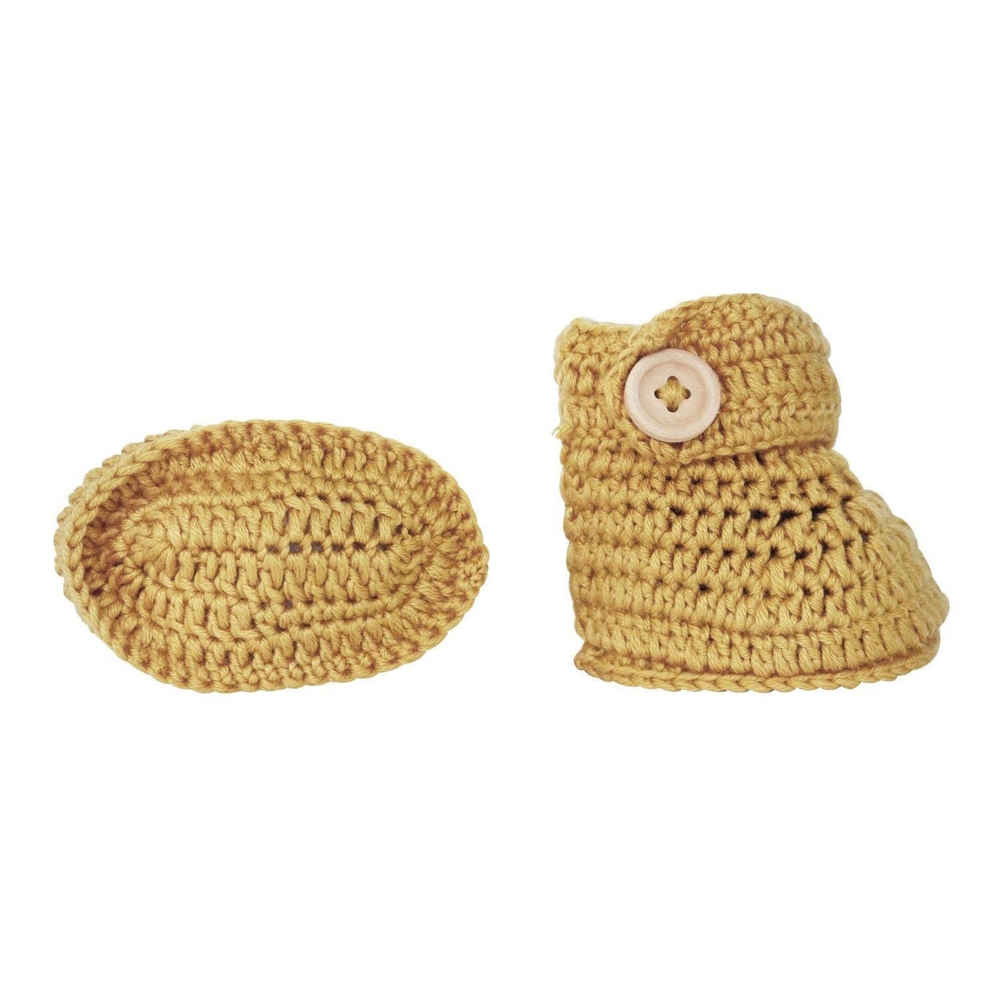 Crochet Bonnet & Bootie Set in Turmeric