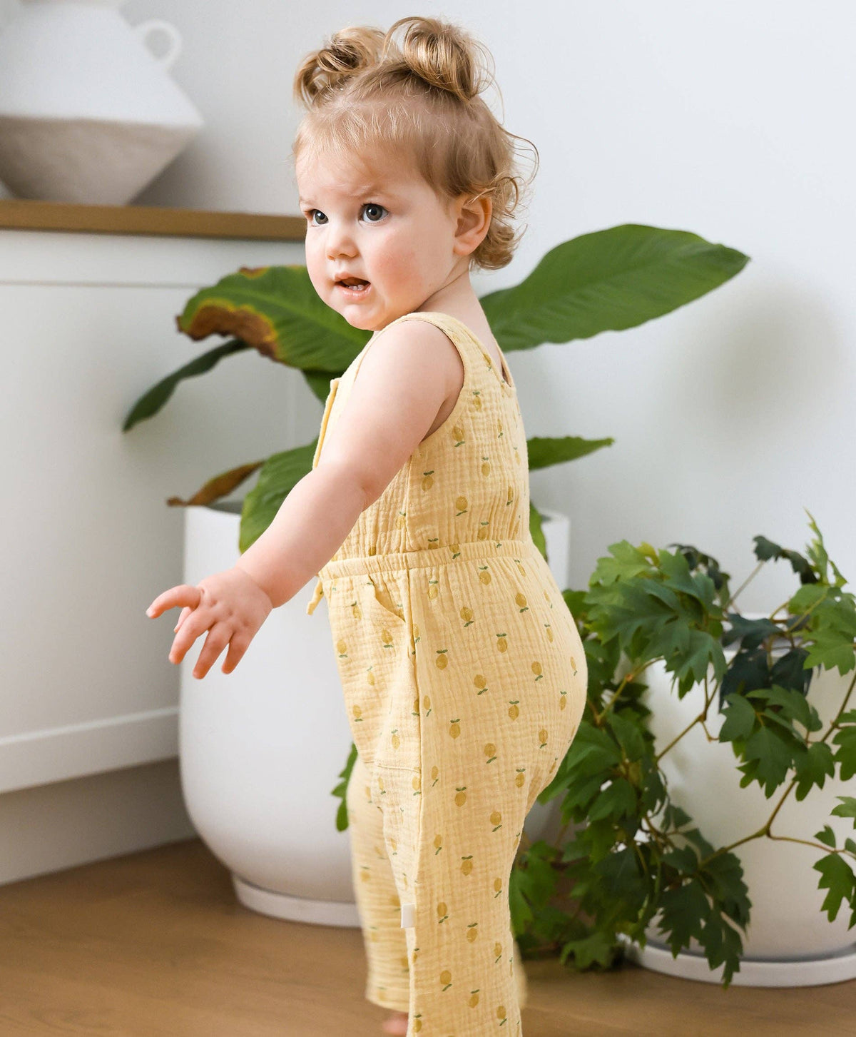 Organic Cotton Muslin Jumpsuit - Lemons