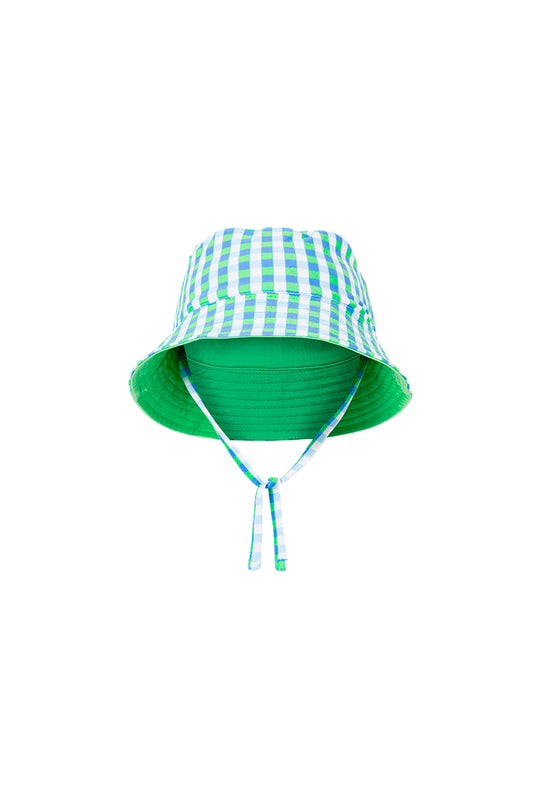 Blue Gingham Swimhat