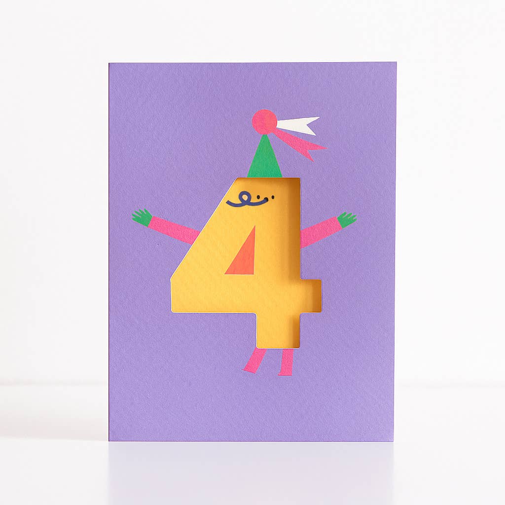 Age  4 - Fun Happy Birthday Card