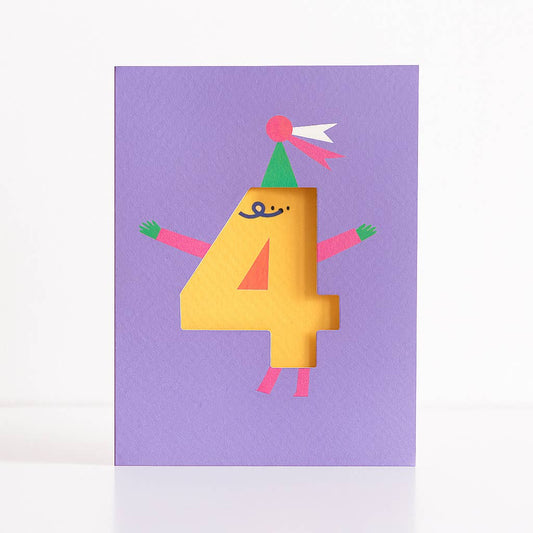 Age  4 - Fun Happy Birthday Card