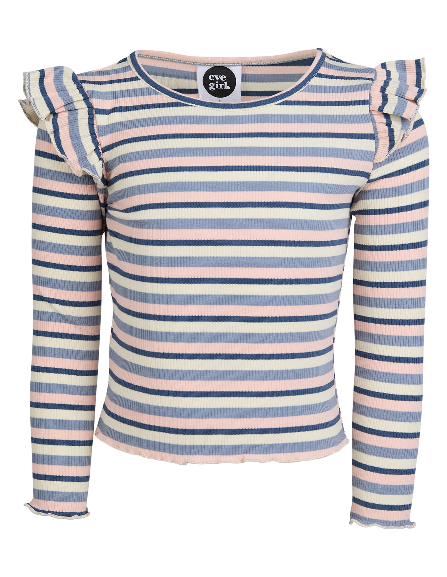 Annie Frill L/S Rib Tee - Blue