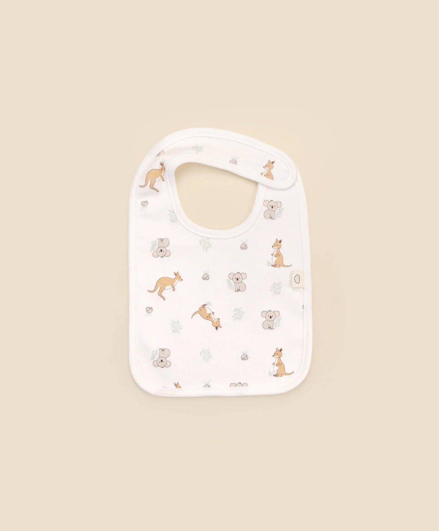 Organic Cotton Baby Bib - Kangaroo & Koala