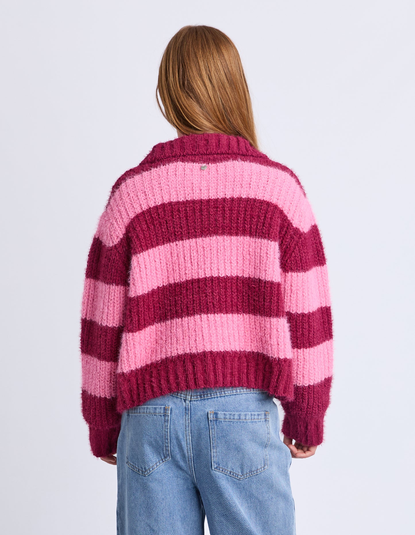 Daria 1/4 Knit Zip Top in Cranberry 8-14