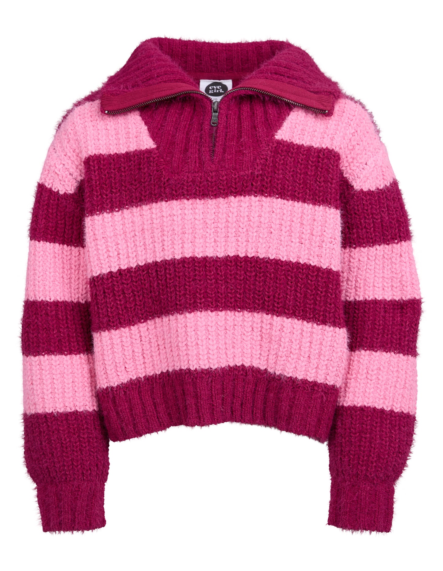Daria 1/4 Knit Zip Top in Cranberry 8-14
