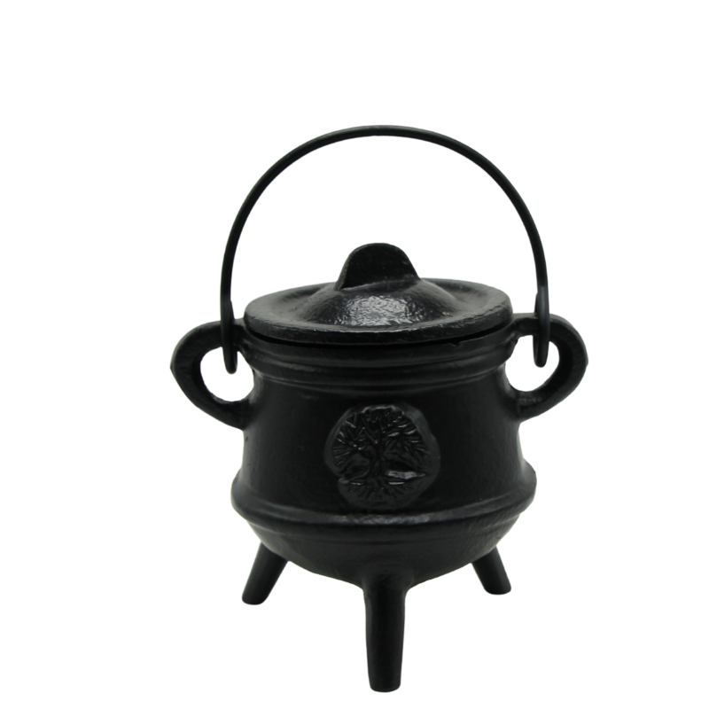 Tree of Life Cauldron with Lid - Black