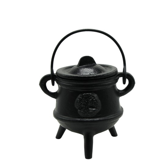 Tree of Life Cauldron with Lid - Black