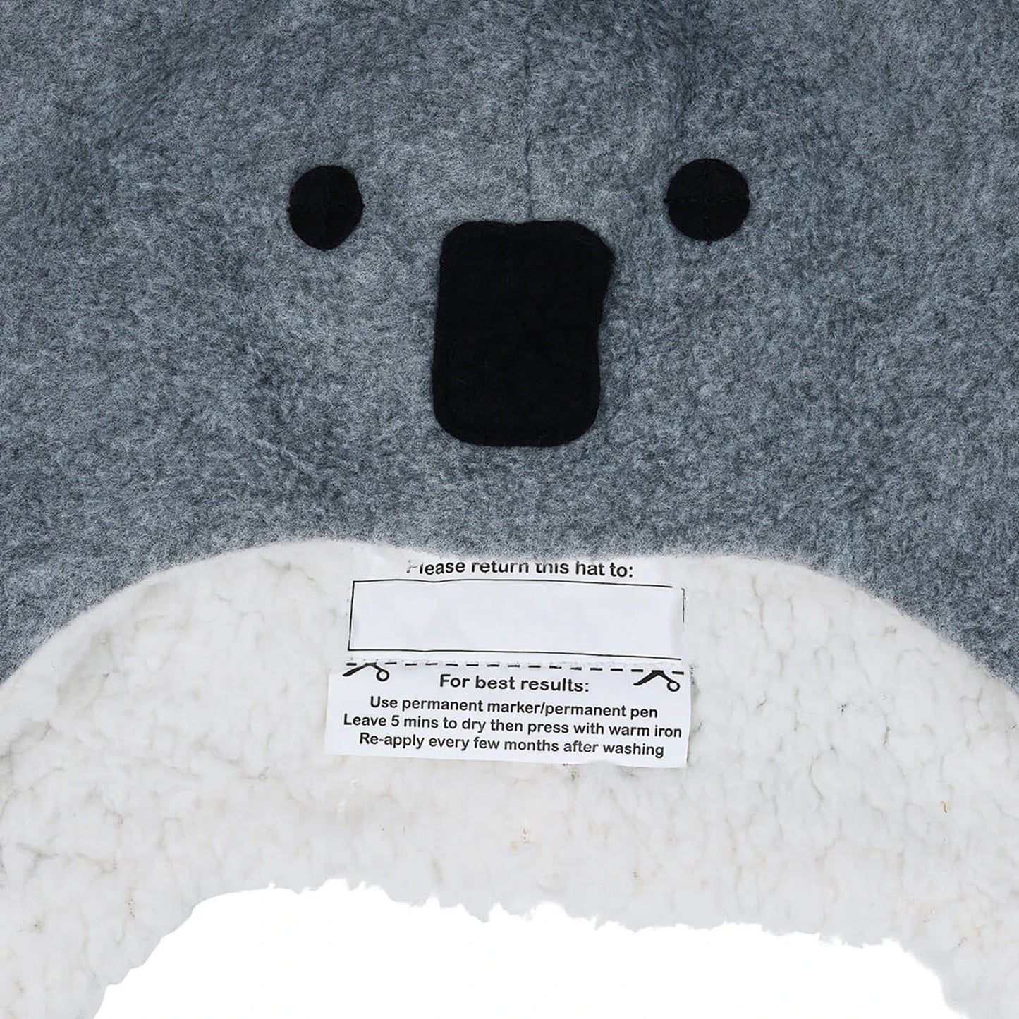 Koala Fleecy Winter Beanie - Grey Marle