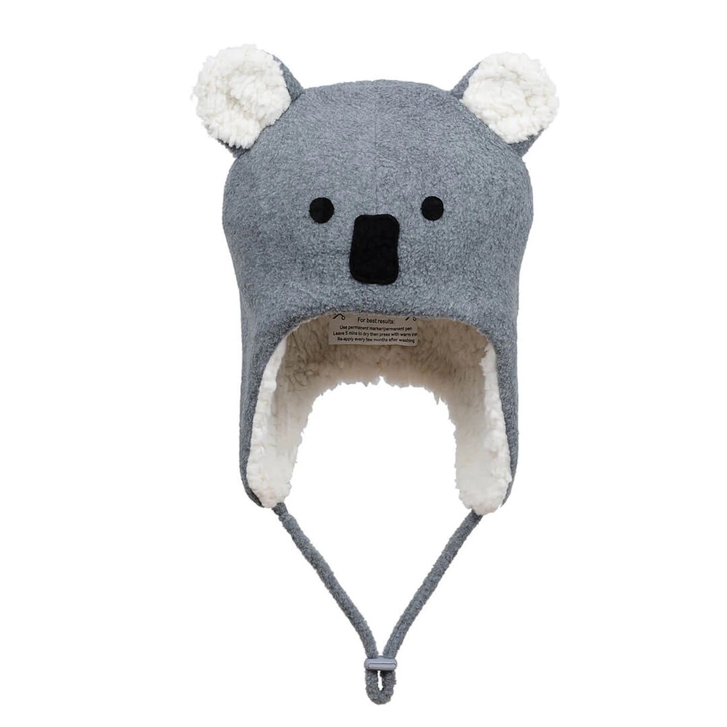 Koala Fleecy Winter Beanie - Grey Marle