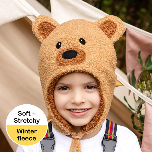 Teddy Snuggle Winter Beanie - Brown