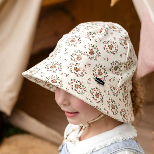Kids Ponytail Bucket Sun Hat - Betsy
