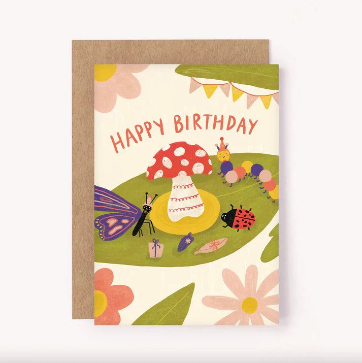 Cute Bug Party - Birthday Card