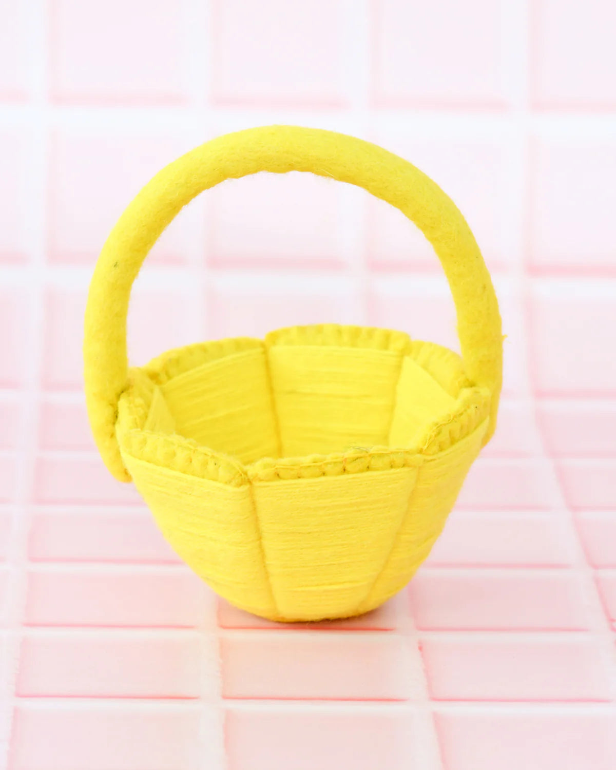 Petite Yellow Felt Easter Basket