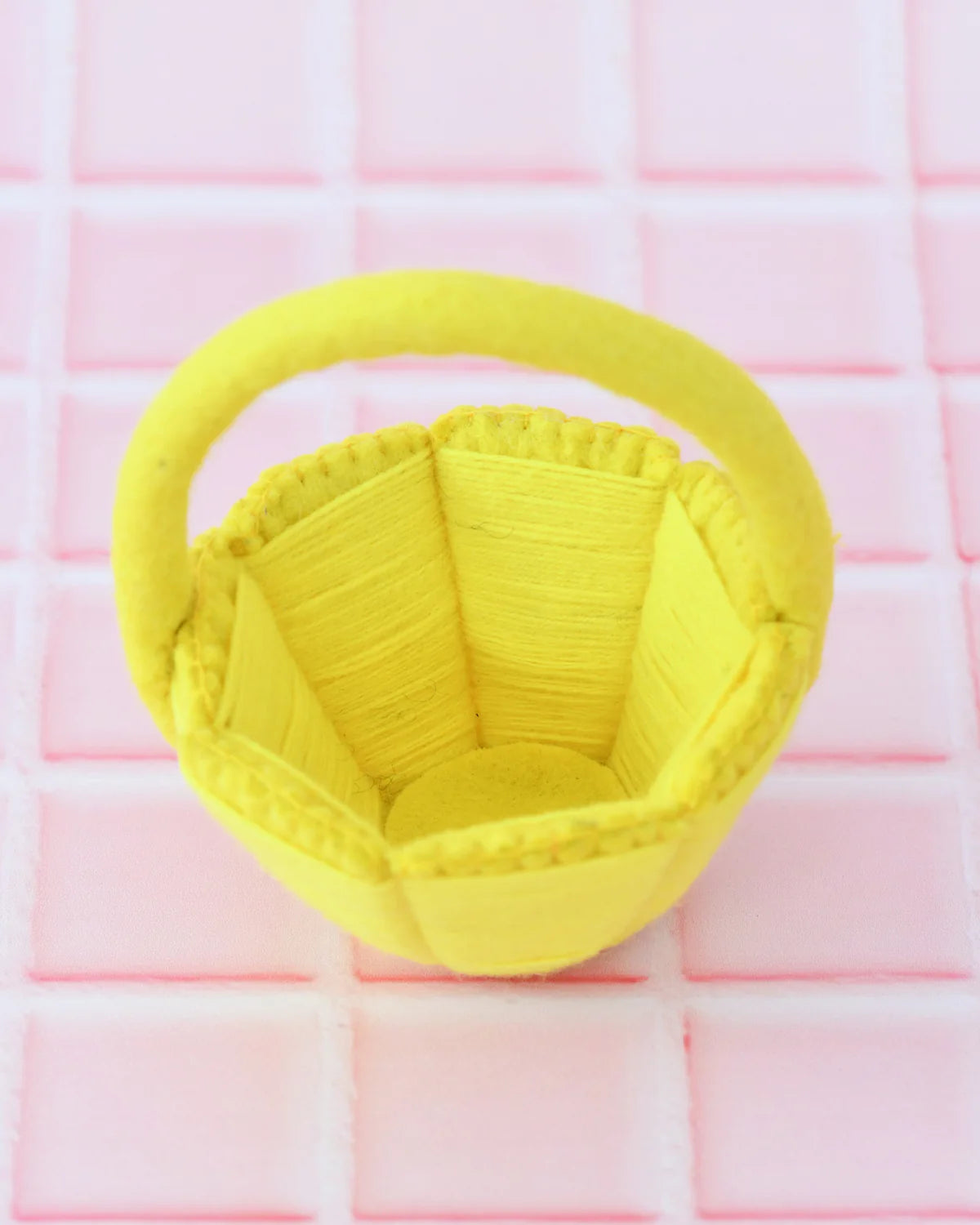 Petite Yellow Felt Easter Basket