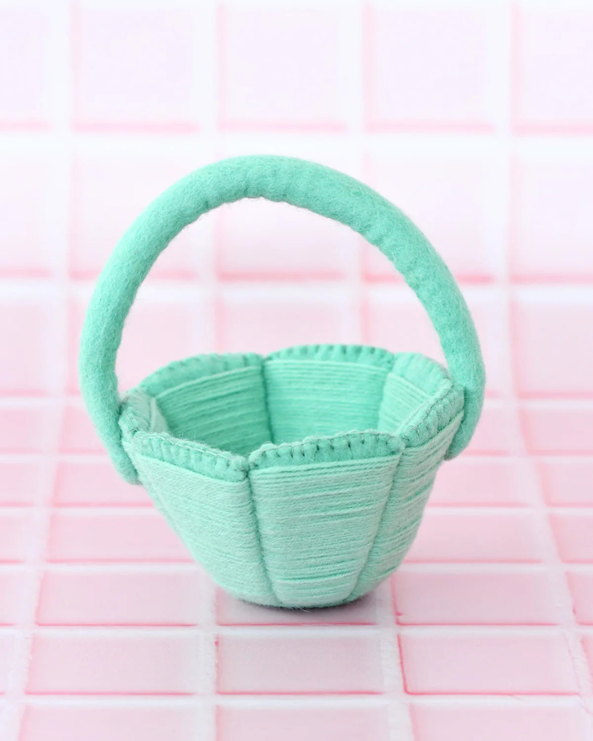 Petite Teal Felt Easter Basket