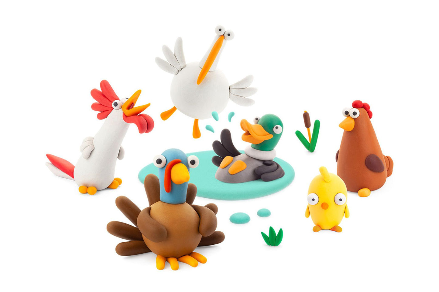 Hey Clay Farm Birds - 15 Can Set