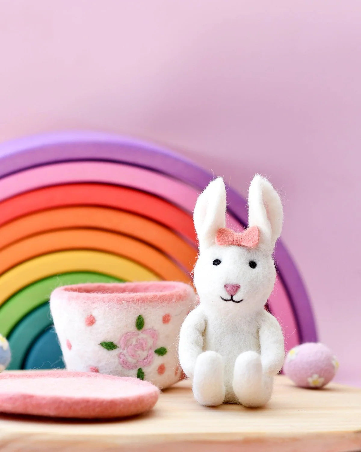 Felt Rabbit in Tea Cup