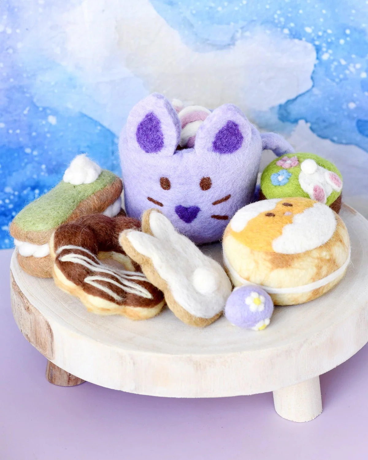 Grazing Box of Easter Felt Play Food - Lilac Mug