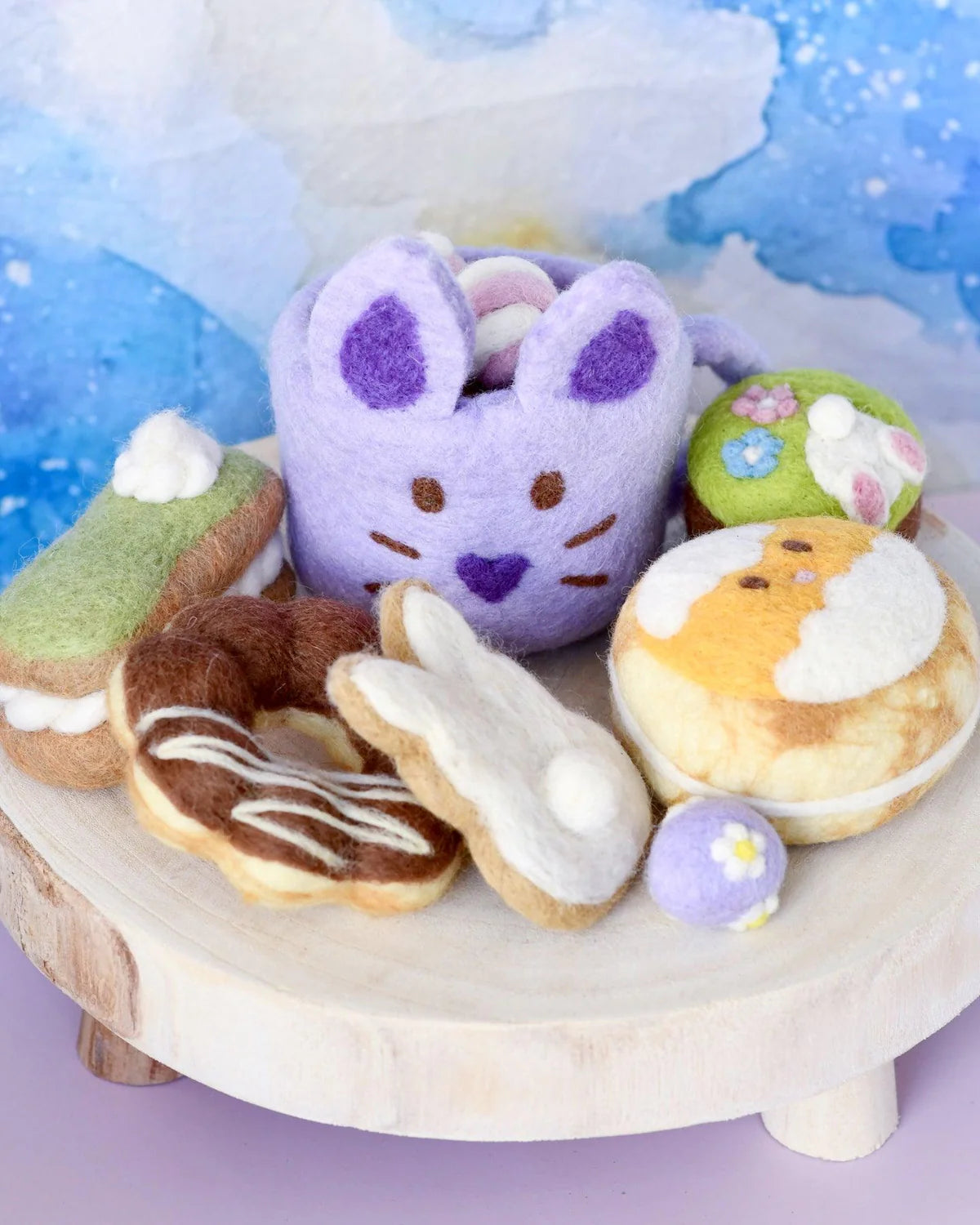 Grazing Box of Easter Felt Play Food - Lilac Mug