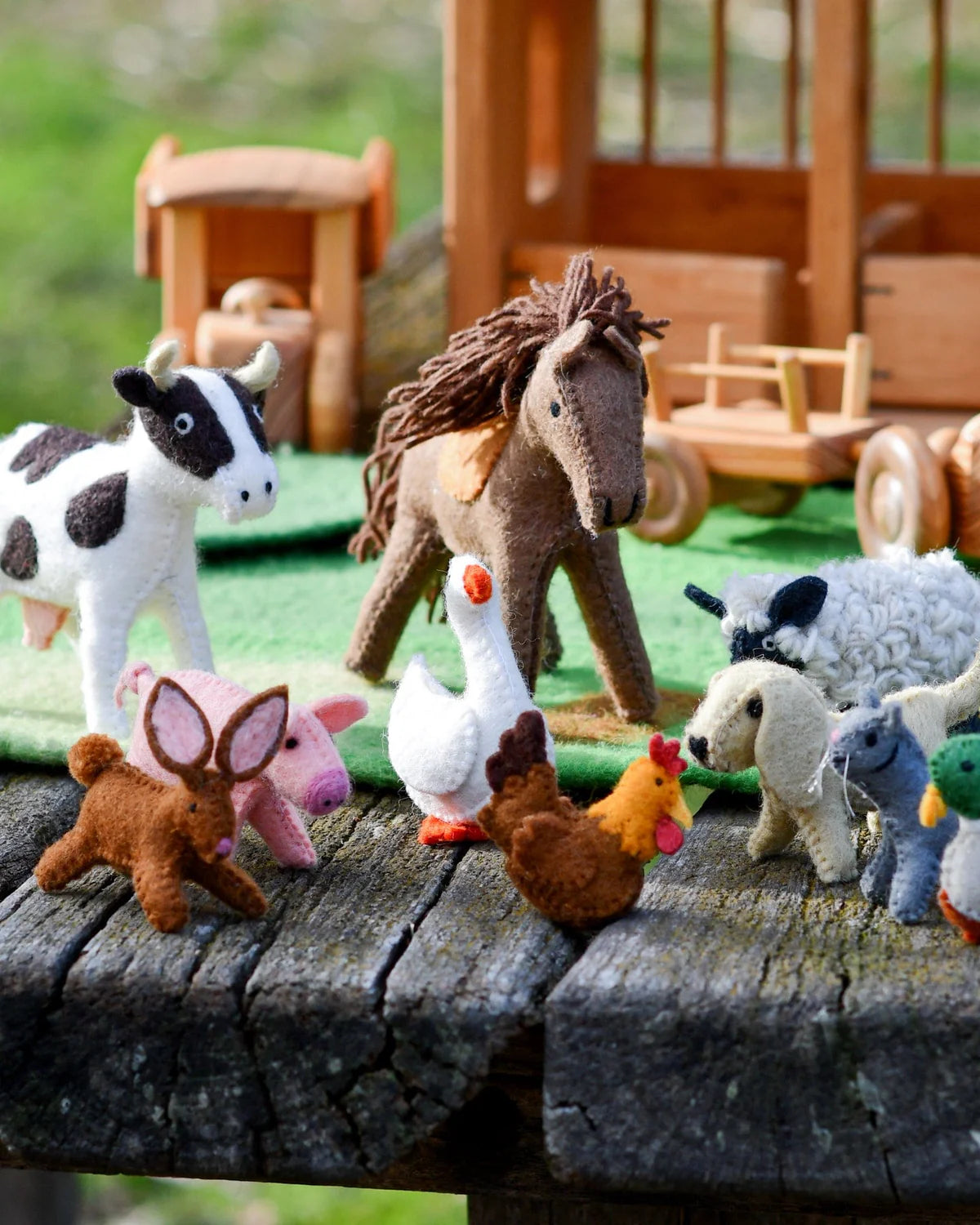 Felt Farm Animals Toy Set - 10 pieces