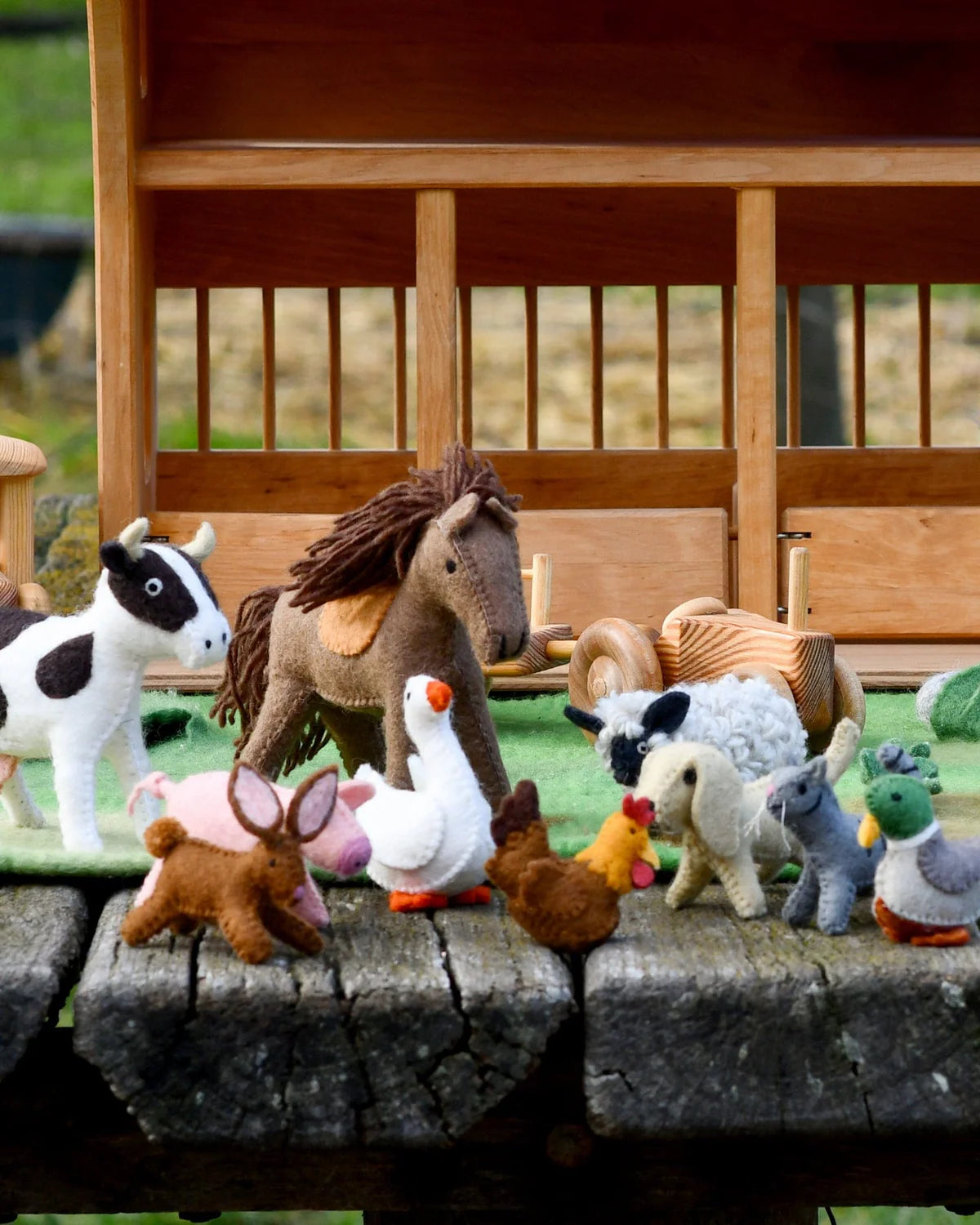 Felt Farm Animals Toy Set - 10 pieces