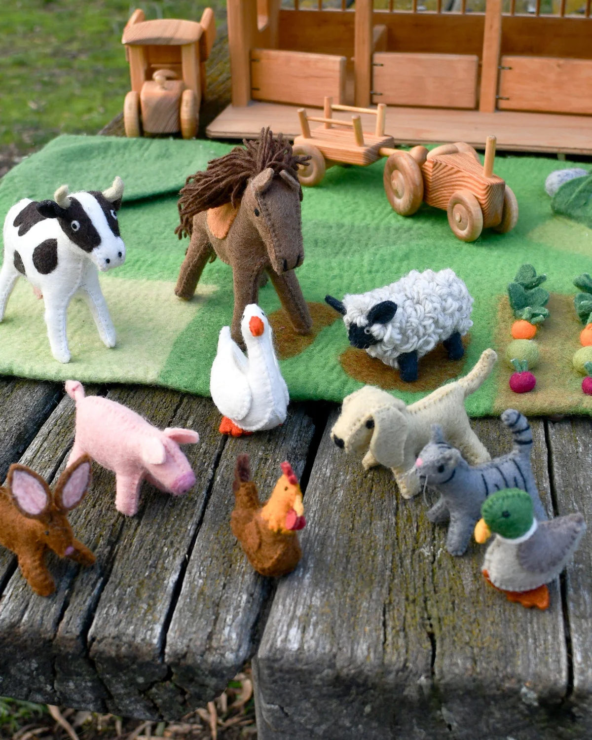 Felt Farm Animals Toy Set - 10 pieces