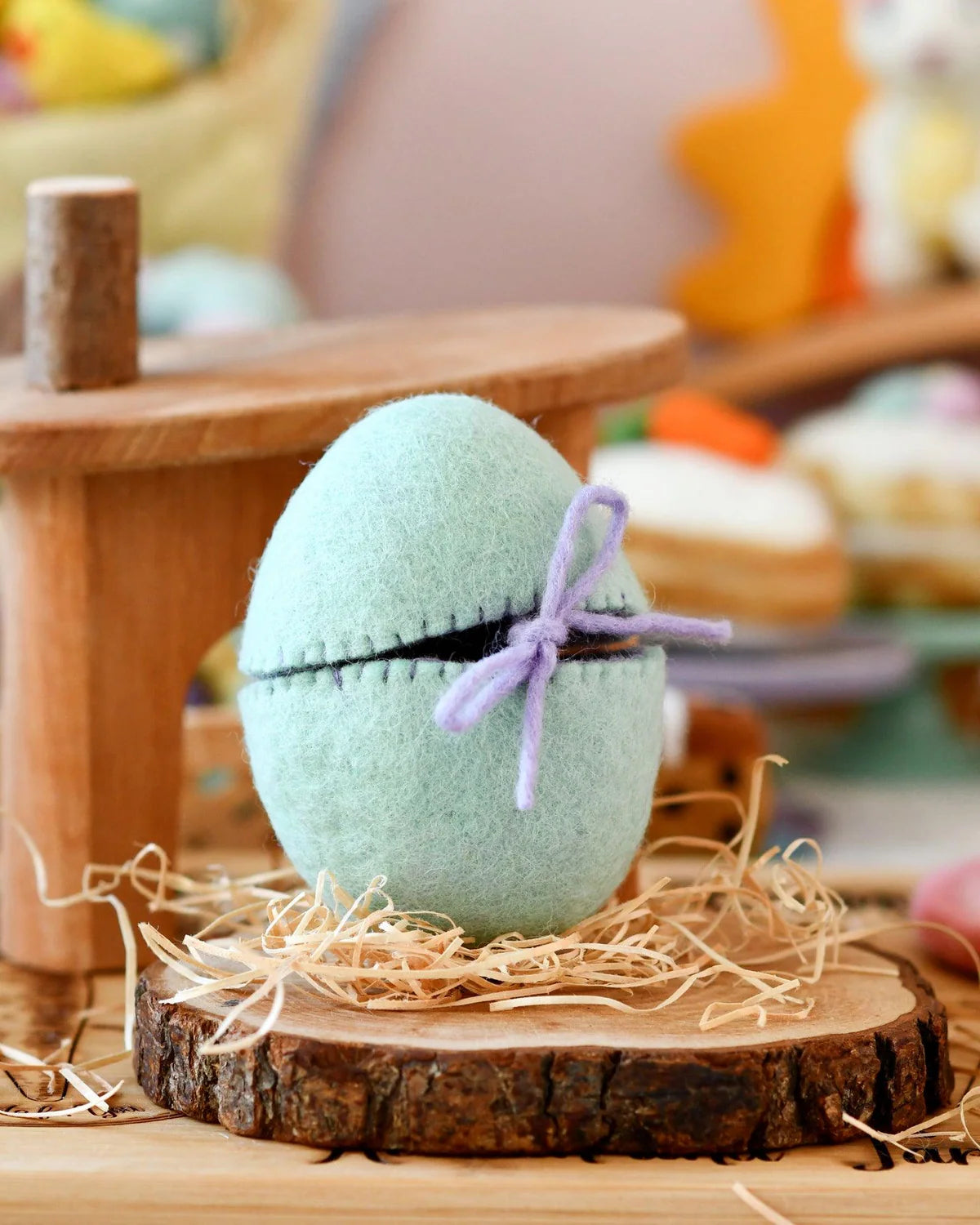 Felt Surprise  Egg with Brown Rabbit Inside