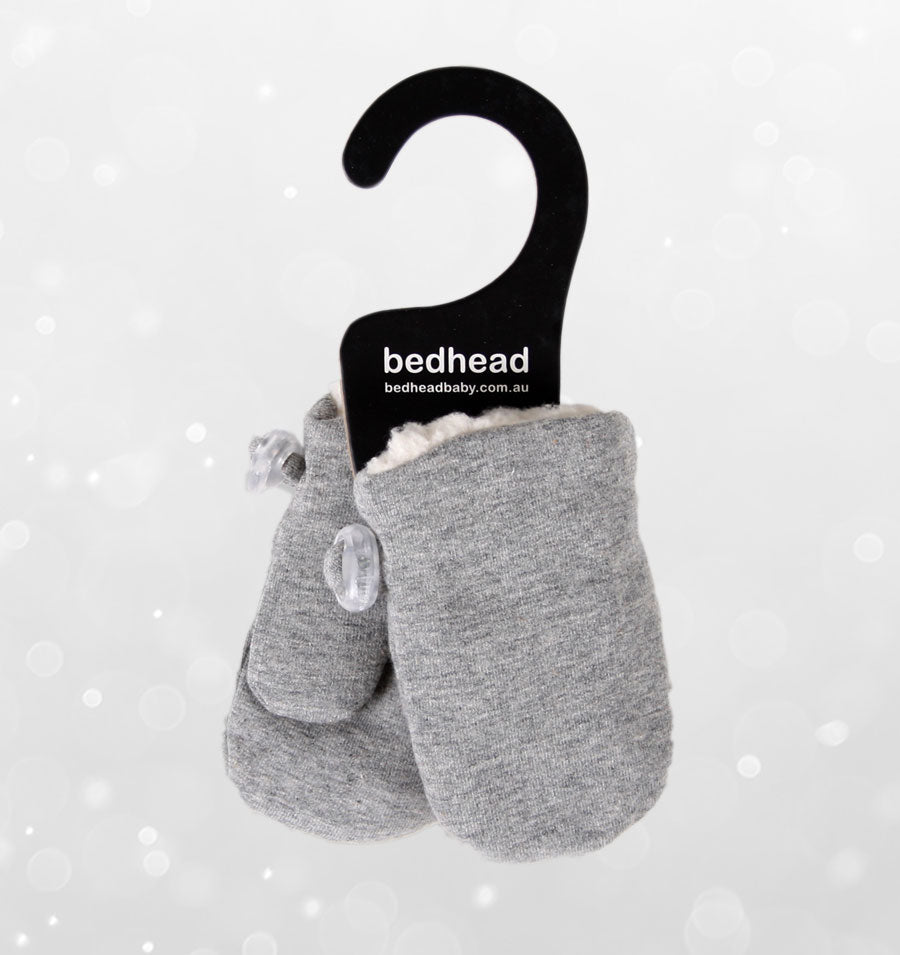 Fleecy Baby Mitten - Grey Marle