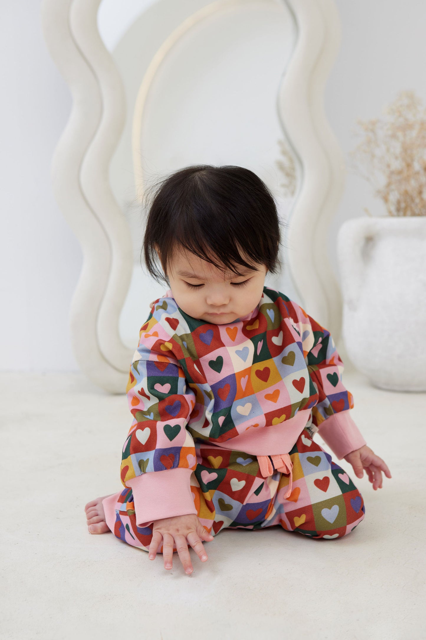 Heart Checkerboard Tracksuit Pants