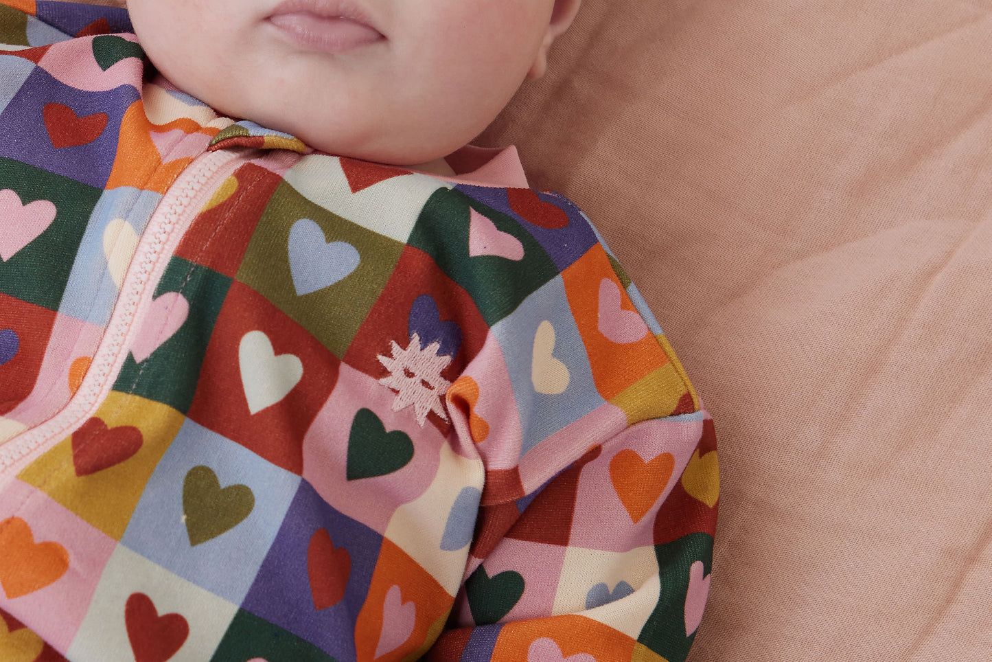 Heart Checkerboard Zip All-In-One