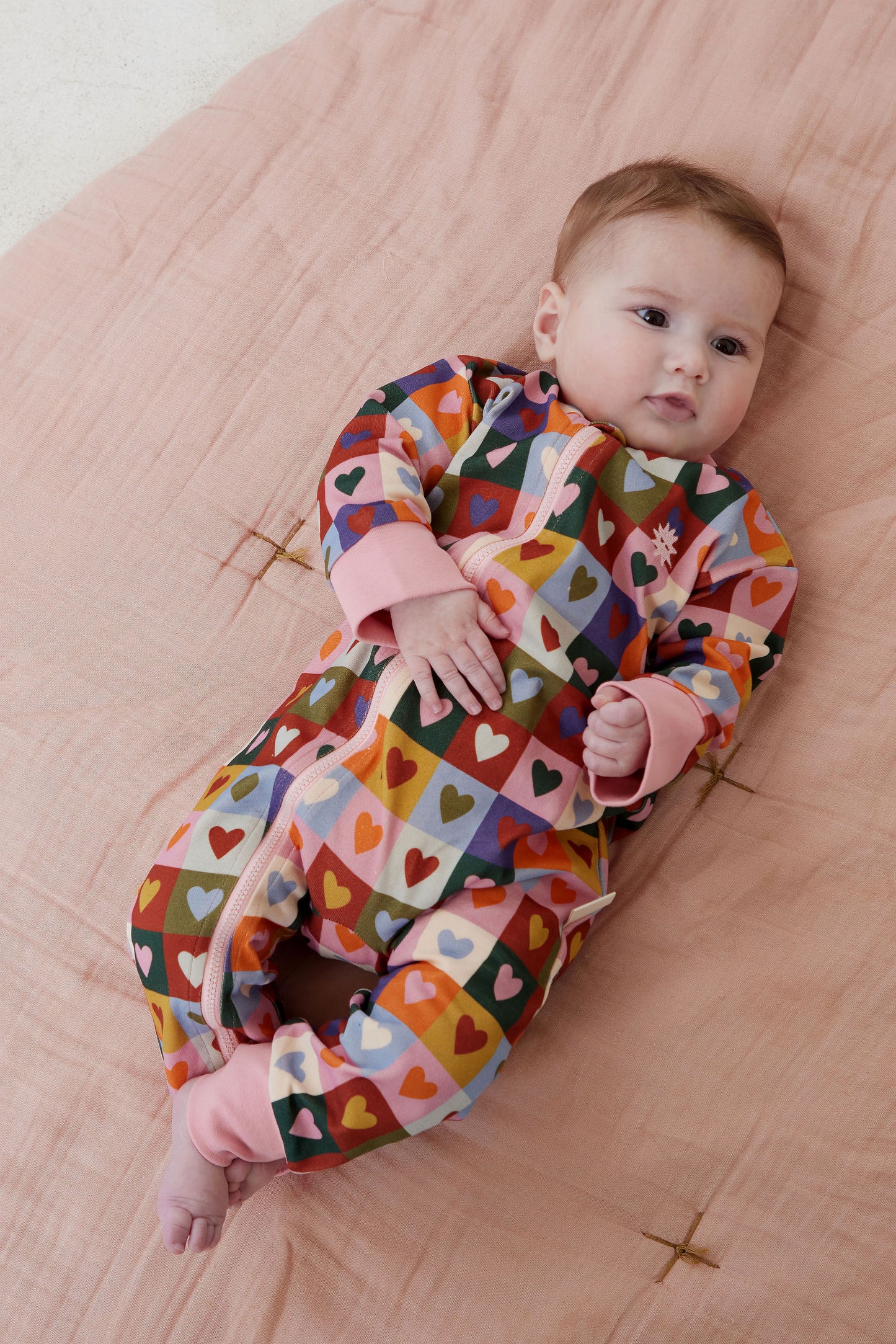 Heart Checkerboard Zip All-In-One