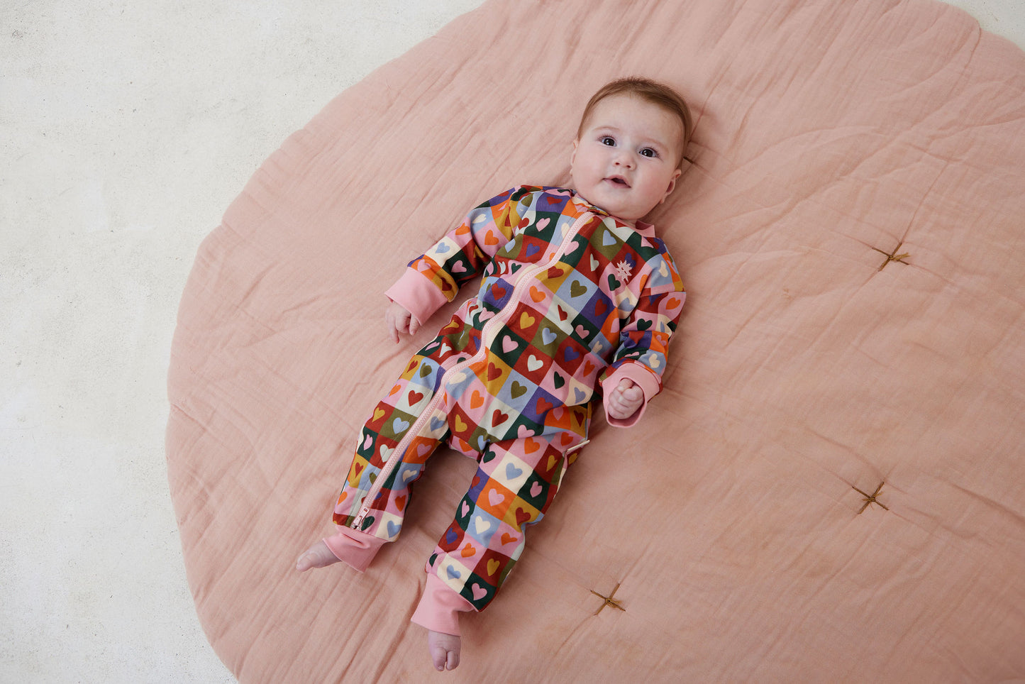 Heart Checkerboard Zip All-In-One