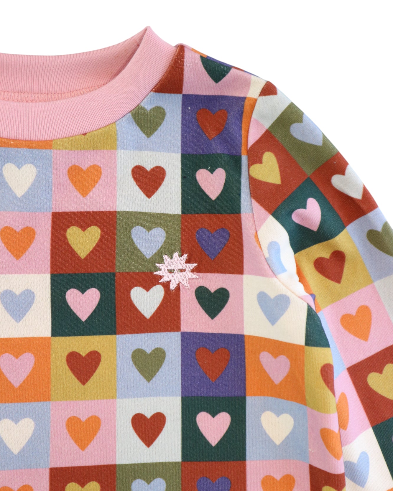 Heart Checkerboard Drop Waist Dress