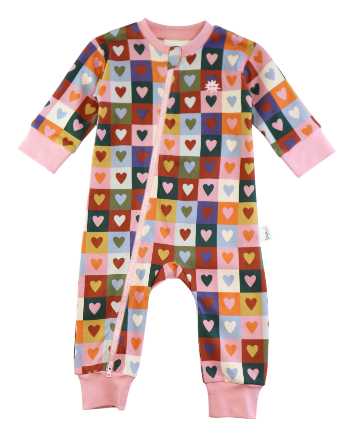 Heart Checkerboard Zip All-In-One