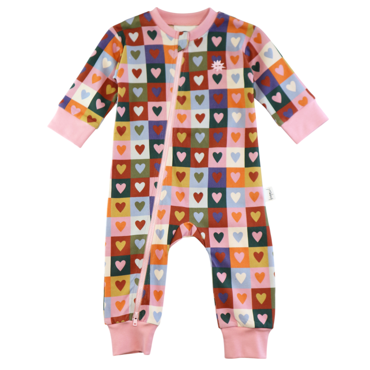 Heart Checkerboard Zip All-In-One