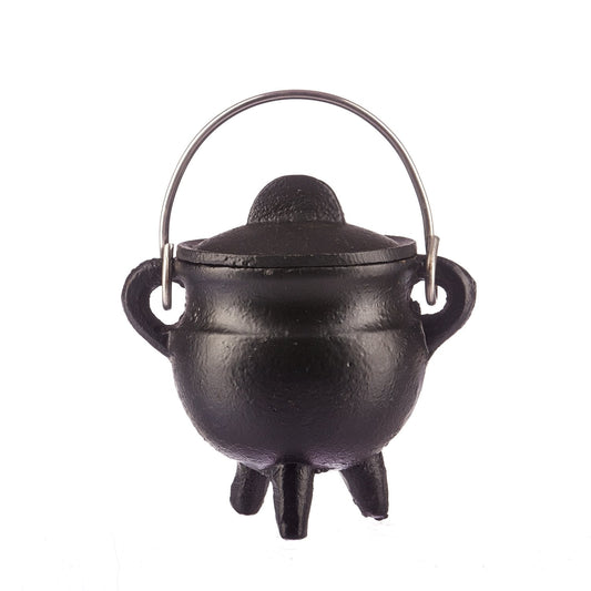 Cast Iron Cauldron with Lid - Black