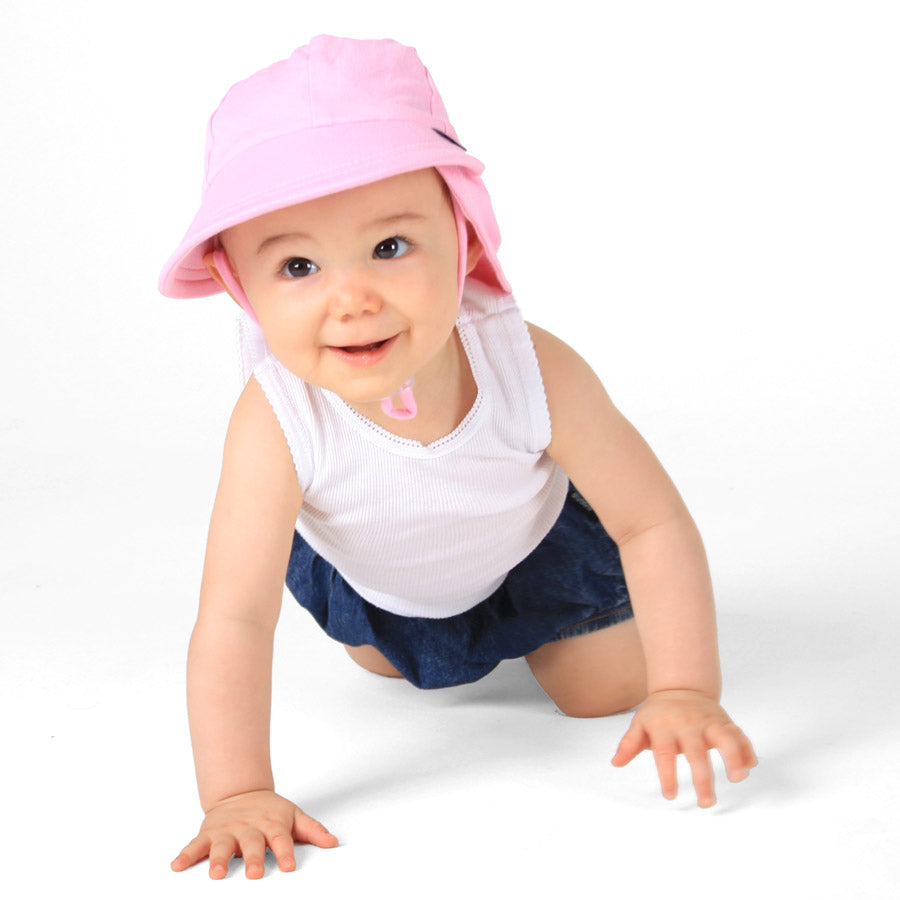 Legionnaire Hat with Strap in Blush in Size 0-3m