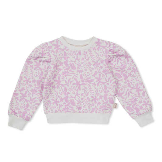 Lavender Fleece Puff Sweater