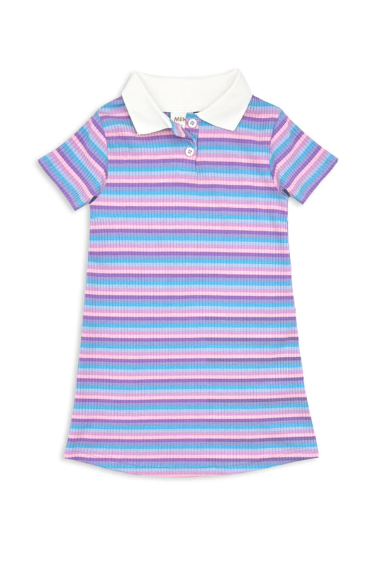 Lilac Stripe Rib Dress