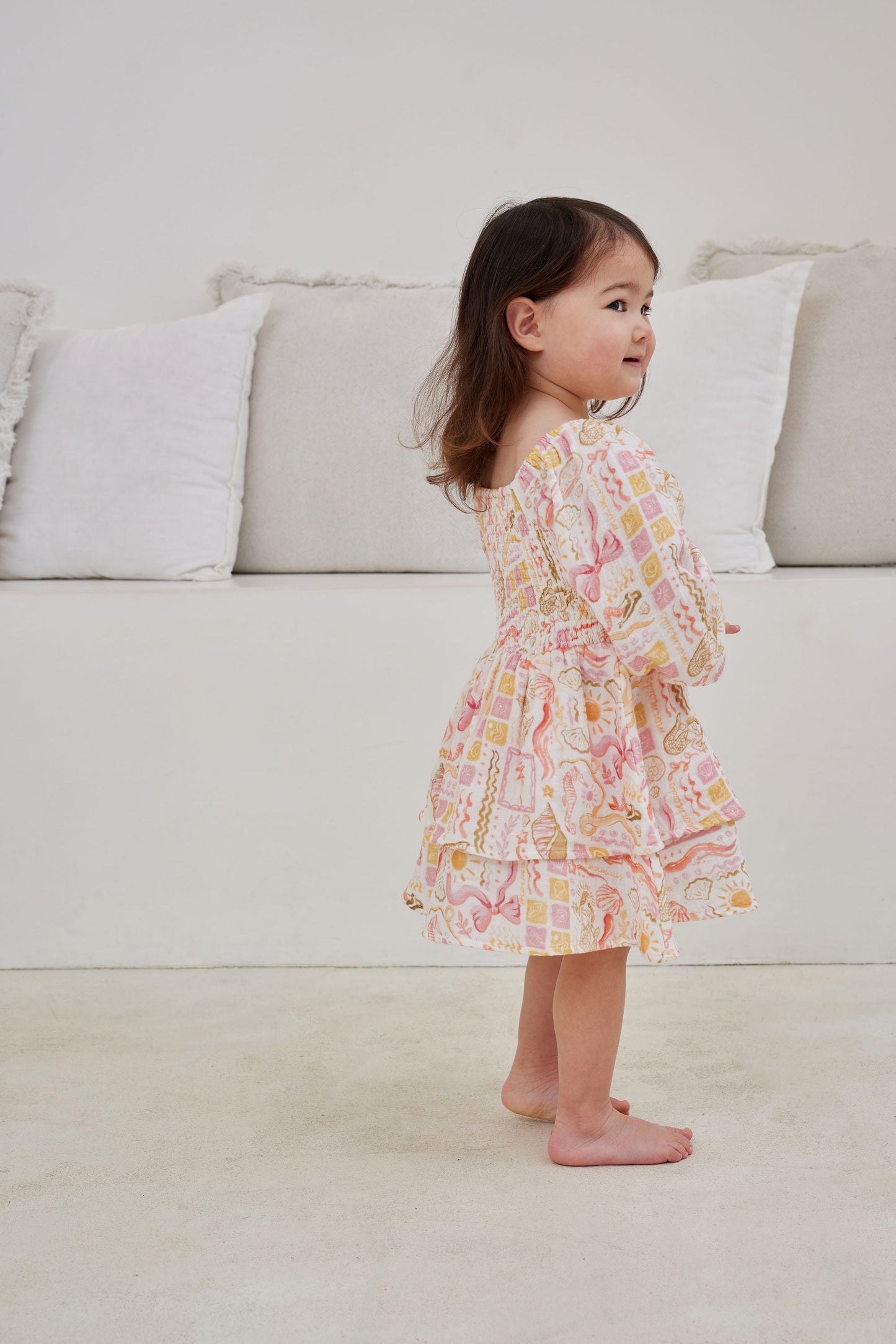 Mermaid Beach Shirred Dress