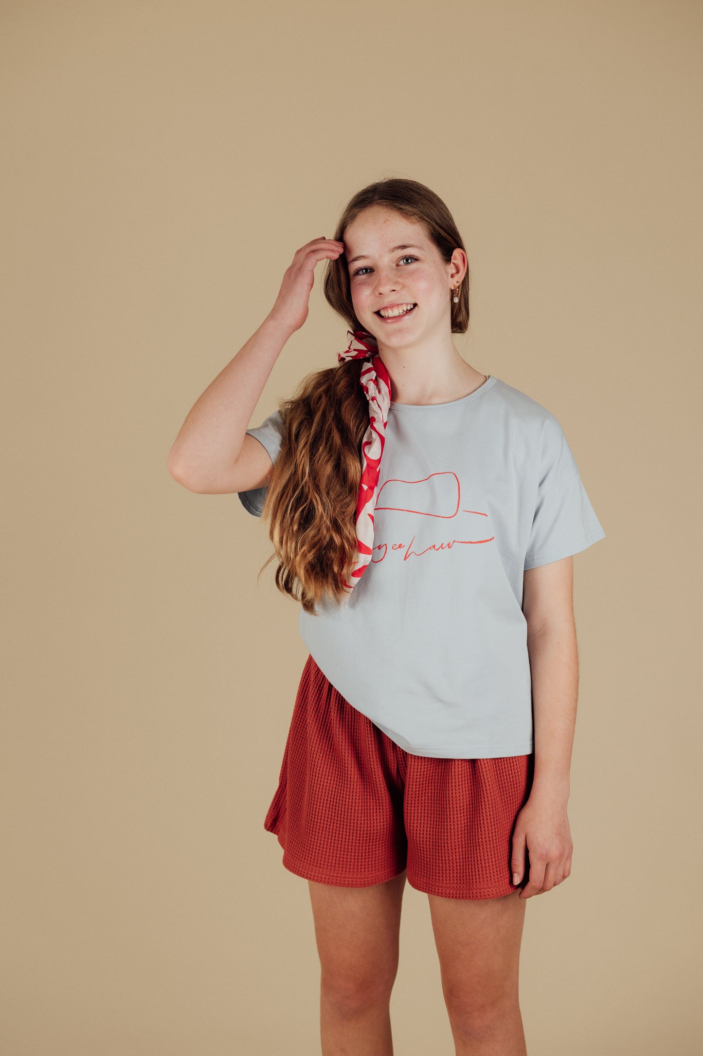 Rust Waffle Relaxed Fit Shorts