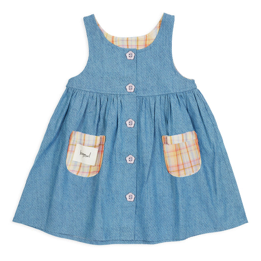 Rainbow Plaid Sleeveless Dress