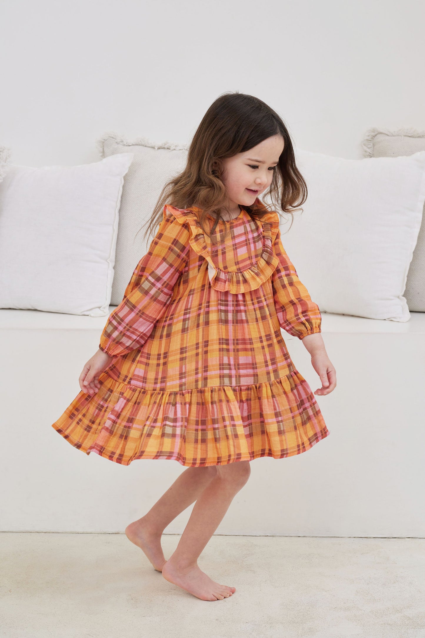 Rainbow Tartan Woven Dress