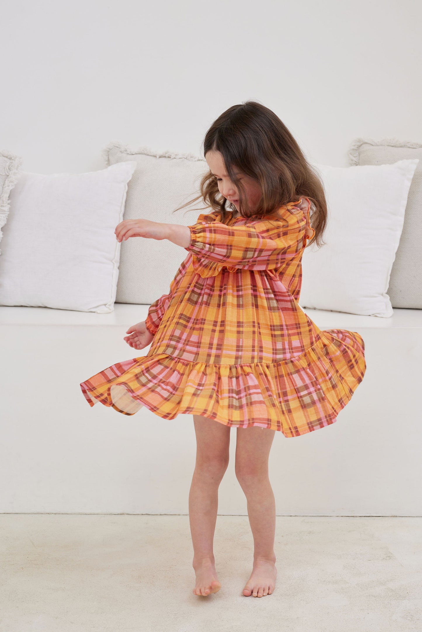 Rainbow Tartan Woven Dress