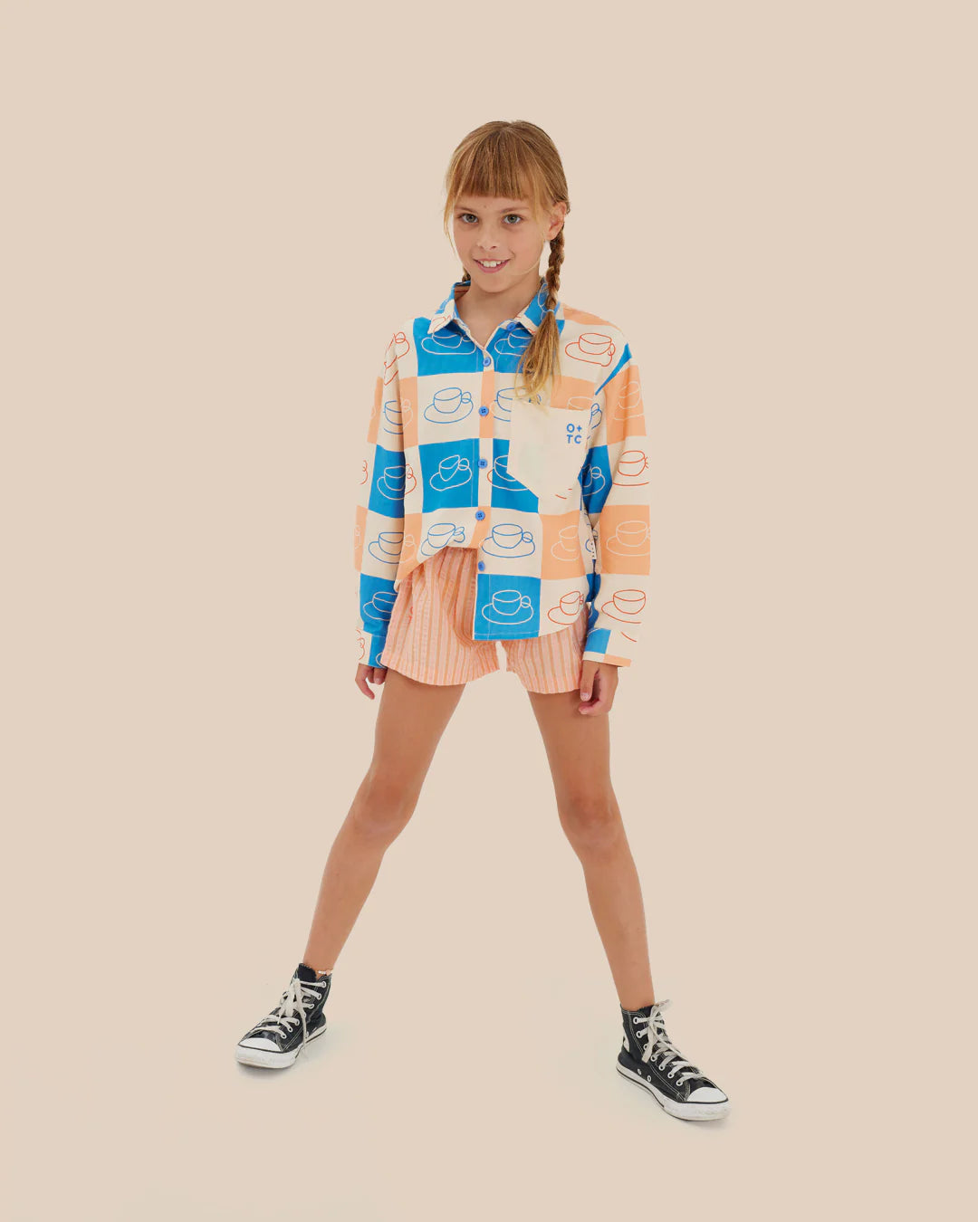 Cups Button Down Long Sleeve Shirt